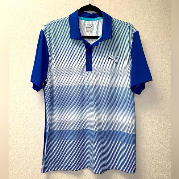 Puma Other - PUMA Power Cool Polo Shirt. Blue & White Stripes. Size Medium.